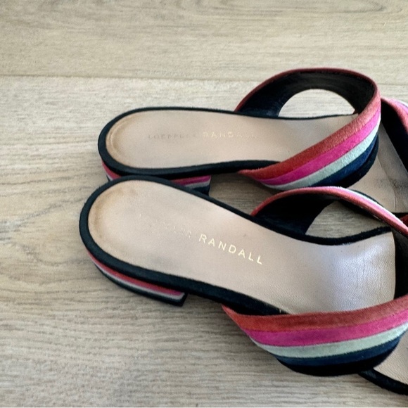 Loeffler Randall Rubie Striped Suede Slides - Picture 5 of 7